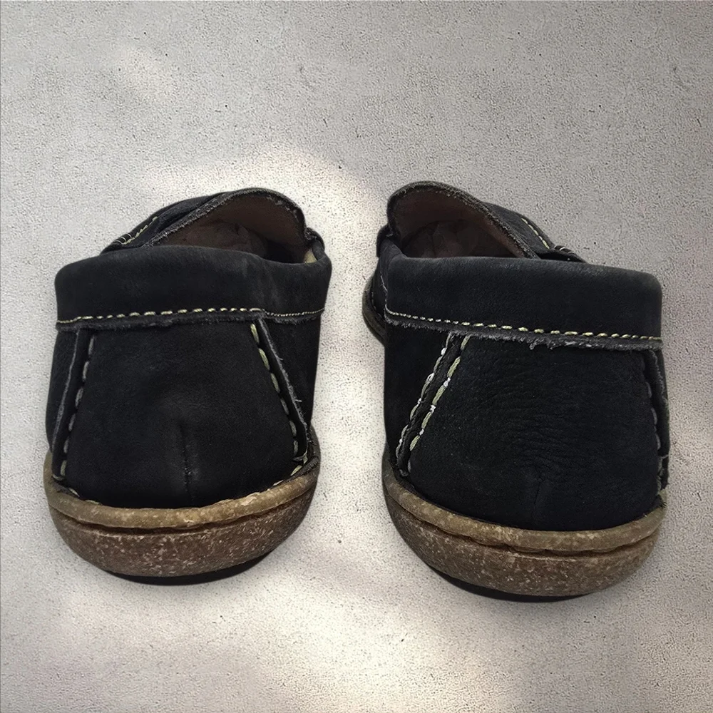 Born Nernia Black Nubuck Leather Penny Loafers Slip‎ On Shoes